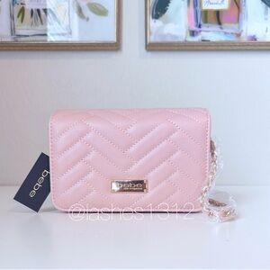 BEBE Bag Sophia Quilted Flap Crossbody - Blush Pink